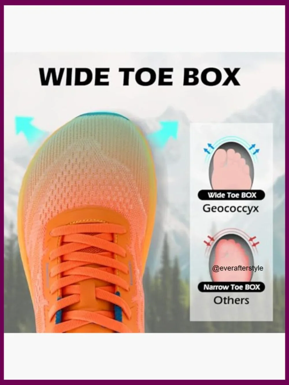 Wide Toe Box Running Shoes, Breathable Mesh, Non-Slip Trail Sneakers